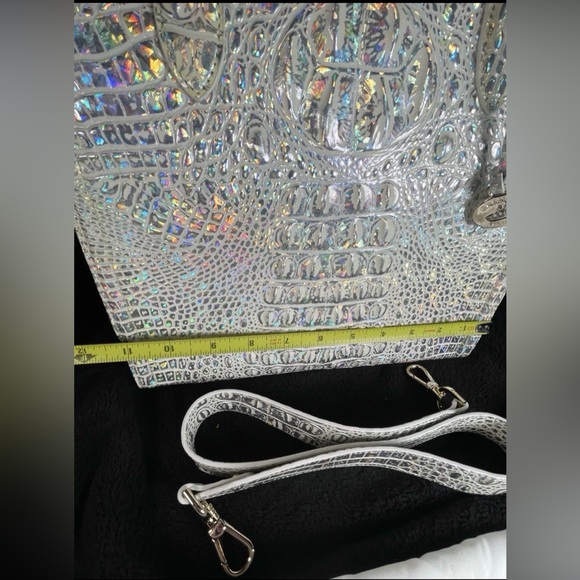 Brahmin Iridescent Caroline Satchel Embossed Tote Bag - Picture 7 of 8